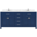 Modern Fittings Caroline 72" Double Bath Vanity with Cultured Marble Quartz Top and Round Sinks