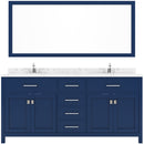 Modern Fittings Caroline 72" Double Bath Vanity with Cultured Marble Quartz Top and Round Sinks