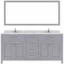 Modern Fittings Caroline 72" Double Bath Vanity with Cultured Marble Quartz Top and Round Sinks Faucets