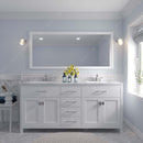 Modern Fittings Caroline 72" Double Bath Vanity with Cultured Marble Quartz Top and Round Sinks