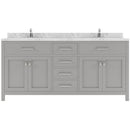 Modern Fittings Caroline 72" Double Bath Vanity with Cultured Marble Quartz Top and Square Sinks