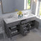 Modern Fittings Caroline 72" Double Bath Vanity with Cultured Marble Quartz Top and Square Sinks