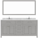 Modern Fittings Caroline 72" Double Bath Vanity with Cultured Marble Quartz Top and Square Sinks Faucets