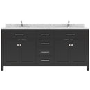 Modern Fittings Caroline 72" Double Bath Vanity with Cultured Marble Quartz Top and Square Sinks