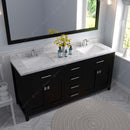 Modern Fittings Caroline 72" Double Bath Vanity with Cultured Marble Quartz Top and Square Sinks