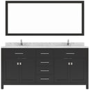 Modern Fittings Caroline 72" Double Bath Vanity with Cultured Marble Quartz Top and Square Sinks Faucets