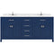 Modern Fittings Caroline 72" Double Bath Vanity with Cultured Marble Quartz Top and Square Sinks