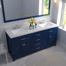 Modern Fittings Caroline 72" Double Bath Vanity with Cultured Marble Quartz Top and Square Sinks