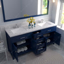 Modern Fittings Caroline 72" Double Bath Vanity with Cultured Marble Quartz Top and Square Sinks