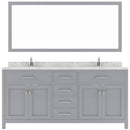 Modern Fittings Caroline 72" Double Bath Vanity with Cultured Marble Quartz Top and Square Sinks