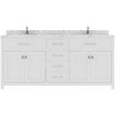 Modern Fittings Caroline 72" Double Bath Vanity with Cultured Marble Quartz Top and Square Sinks