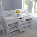 Modern Fittings Caroline 72" Double Bath Vanity with Cultured Marble Quartz Top and Square Sinks