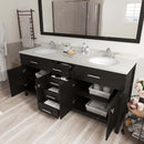 Modern Fittings Caroline 72" Double Bath Vanity with Quartz Top and Round Sinks Faucets