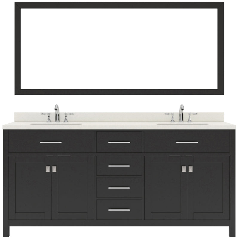 Modern Fittings Caroline 72" Double Bath Vanity with Quartz Top and Round Sinks