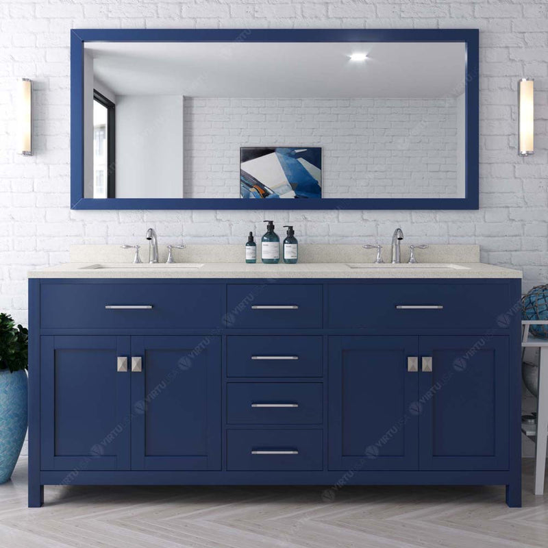 Modern Fittings Caroline 72" Double Bath Vanity with Quartz Top and Round Sinks