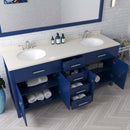 Modern Fittings Caroline 72" Double Bath Vanity with Quartz Top and Round Sinks Faucets