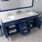 Modern Fittings Caroline 72" Double Bath Vanity with Quartz Top and Round Sinks Faucets