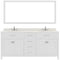 Modern Fittings Caroline 72" Double Bath Vanity with Quartz Top and Round Sinks Faucets