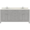 Modern Fittings Caroline 72" Double Bath Vanity with Quartz Top and Square Sinks