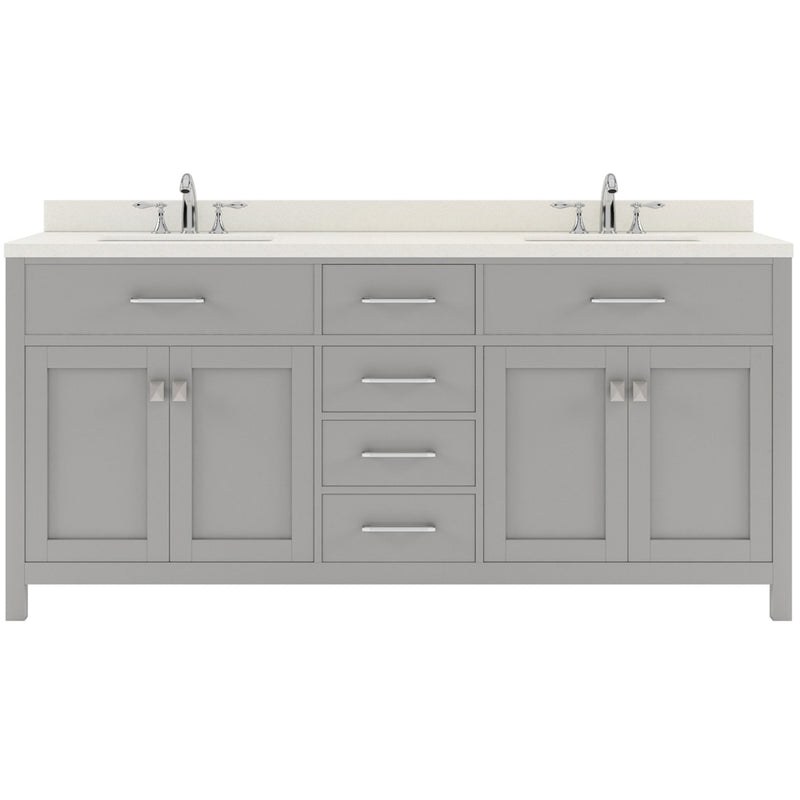 Modern Fittings Caroline 72" Double Bath Vanity with Quartz Top and Square Sinks