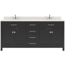 Modern Fittings Caroline 72" Double Bath Vanity with Quartz Top and Square Sinks