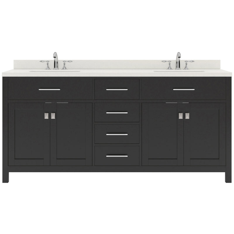 Modern Fittings Caroline 72" Double Bath Vanity with Quartz Top and Square Sinks