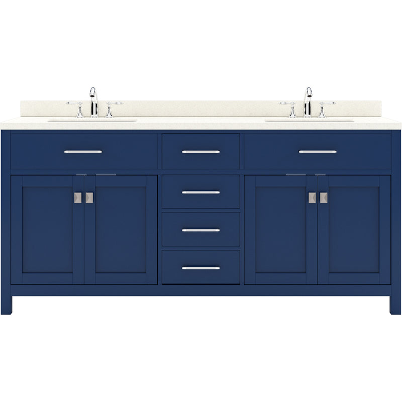 Modern Fittings Caroline 72" Double Bath Vanity with Quartz Top and Square Sinks