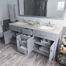 Modern Fittings Caroline 72" Double Bath Vanity with Quartz Top and Square Sinks