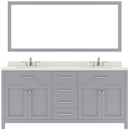 Modern Fittings Caroline 72" Double Bath Vanity with Quartz Top and Square Sinks