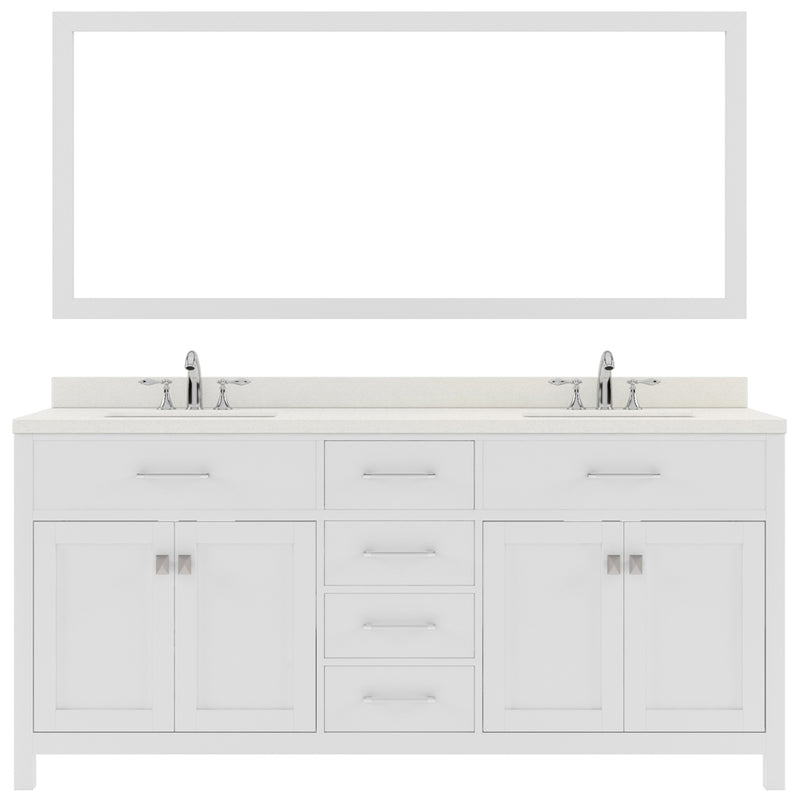 Modern Fittings Caroline 72" Double Bath Vanity with Quartz Top and Square Sinks