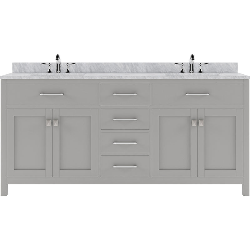 Modern Fittings Caroline 72" Double Bath Vanity with Marble Top and Round Sinks