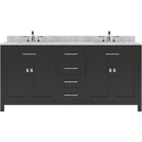 Modern Fittings Caroline 72" Double Bath Vanity with Marble Top and Round Sinks