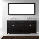 Modern Fittings Caroline 72" Double Bath Vanity with Marble Top and Round Sinks