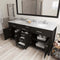 Modern Fittings Caroline 72" Double Bath Vanity with Marble Top and Round Sinks Faucets