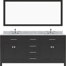 Modern Fittings Caroline 72" Double Bath Vanity with Marble Top and Round Sinks