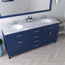 Modern Fittings Caroline 72" Double Bath Vanity with Marble Top and Round Sinks