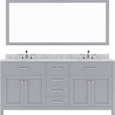 Modern Fittings Caroline 72" Double Bath Vanity with Marble Top and Round Sinks Faucets