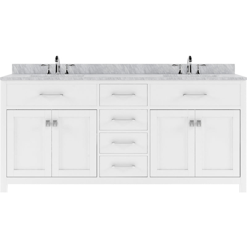 Modern Fittings Caroline 72" Double Bath Vanity with Marble Top and Round Sinks