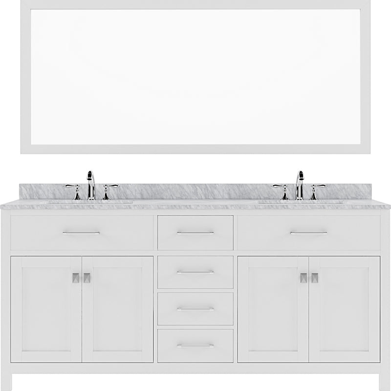 Modern Fittings Caroline 72" Double Bath Vanity with Marble Top and Round Sinks