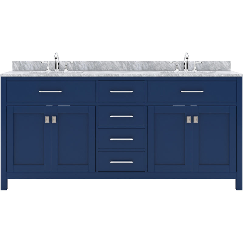 Modern Fittings Caroline 72" Double Bath Vanity with Marble Top and Square Sinks