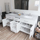 Modern Fittings Caroline 72" Double Bath Vanity with Marble Top and Square Sinks