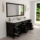 Modern Fittings Caroline Parkway 72" Double Bath Vanity with Calacatta Quartz Top and Round Sinks