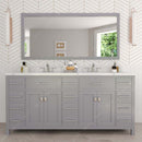 Modern Fittings Caroline Parkway 72" Double Bath Vanity with Calacatta Quartz Top and Round Sinks Faucets