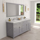 Modern Fittings Caroline Parkway 72" Double Bath Vanity with Calacatta Quartz Top and Round Sinks