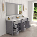 Modern Fittings Caroline Parkway 72" Double Bath Vanity with Calacatta Quartz Top and Round Sinks Faucets