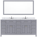 Modern Fittings Caroline Parkway 72" Double Bath Vanity with Calacatta Quartz Top and Round Sinks Faucets