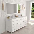 Modern Fittings Caroline Parkway 72" Double Bath Vanity with Calacatta Quartz Top and Round Sinks