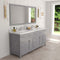 Modern Fittings Caroline Parkway 72" Double Bath Vanity with Calacatta Quartz Top and Square Sinks