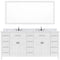 Modern Fittings Caroline Parkway 72" Double Bath Vanity with Calacatta Quartz Top and Square Sinks