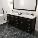 Modern Fittings Caroline Parkway 72" Double Bath Vanity with Cultured Marble Quartz Top and Round Sinks Faucets